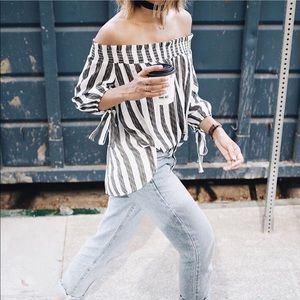 Nordstrom Off the Shoulder Stripe Top